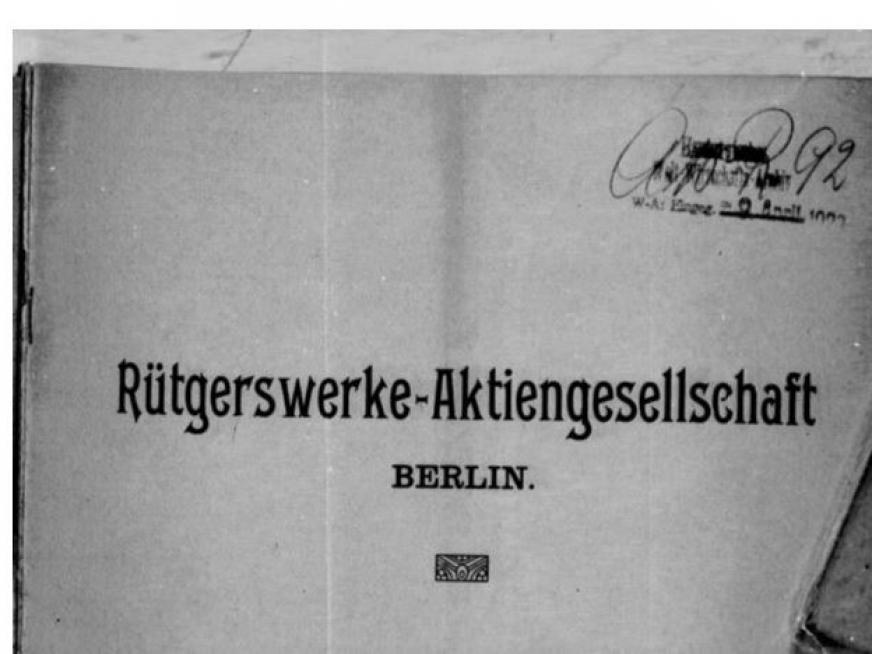 Geschäftsbericht Rütgerswerke 1916-1922