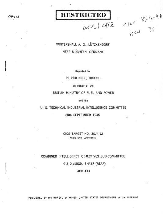 Abschlussbericht vom 28.9.1945